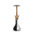 WOOKAH OAK CRYSTAL COLOR CLICK shisha pipe : Size:T.U, Color:STRIPED BLACK CLEAR