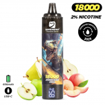 Puff 18k Supremevape Tornado 2% Nikotin : Taille:T.U, Couleur:APPLE PEACH PEAR