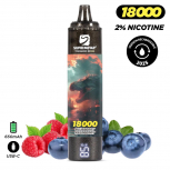 Puff 18k Supremevape Tornado 2% Nikotin : Taille:T.U, Couleur:BLUEBERRY RASPBERRY