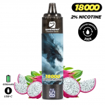 Puff 18k Supremevape Tornado 2% Nikotin : Taille:T.U, Couleur:DRAGON FRUIT ICE