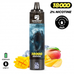 Puff 18k Supremevape Tornado 2% Nikotin : Taille:T.U, Couleur:ICE MANGO