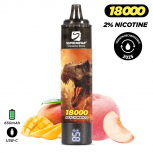 Puff 18k Supremevape Tornado 2% Nikotin : Taille:T.U, Couleur:PEACH MANGO