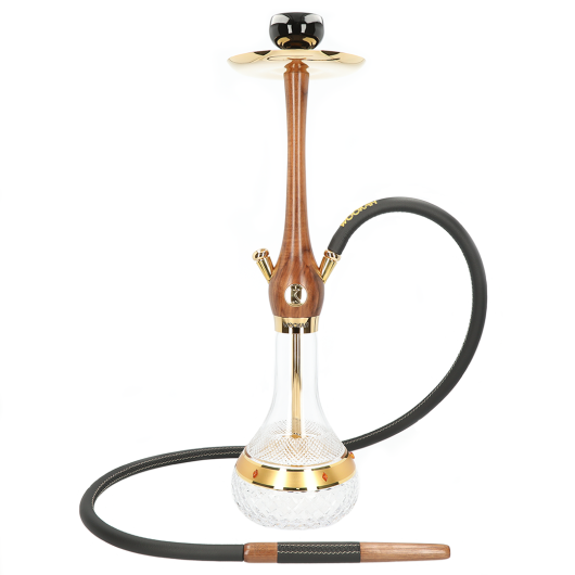Narghilea WOOKAH WALNUT AMBER GOLD EDITION - 24 CARATE